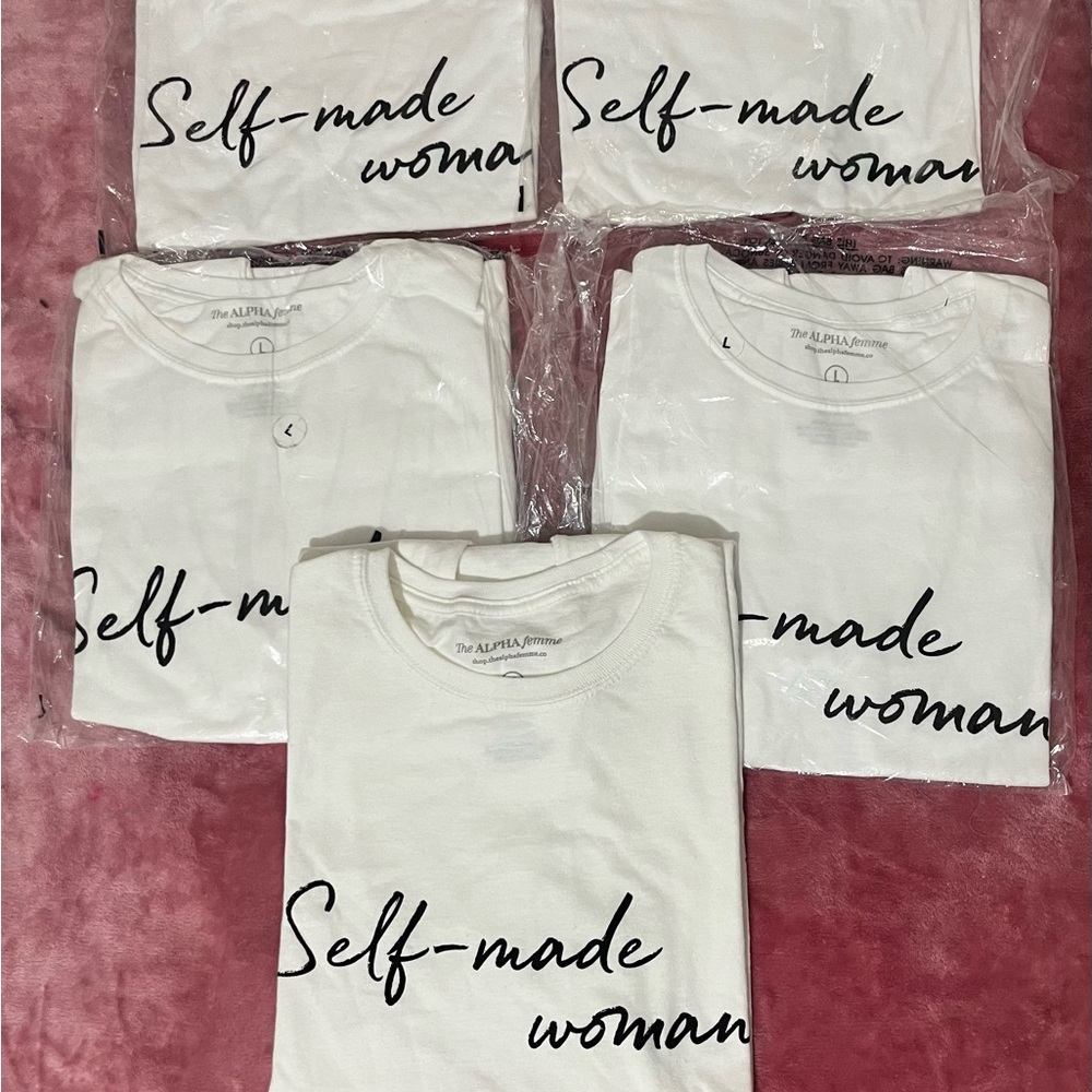 White 'Self-made Woman' T-Shirt